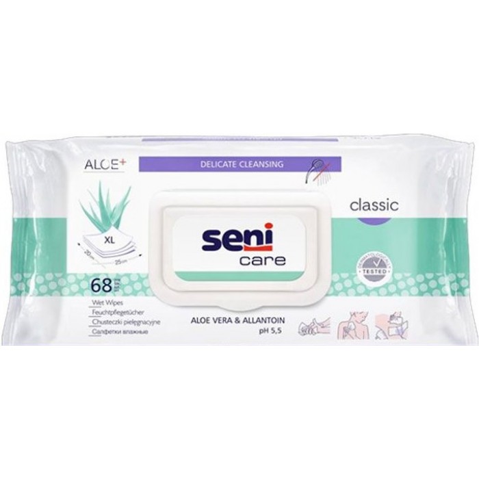Влажные салфетки для ухода за кожей Seni Care CLASSIC, 68 шт - 